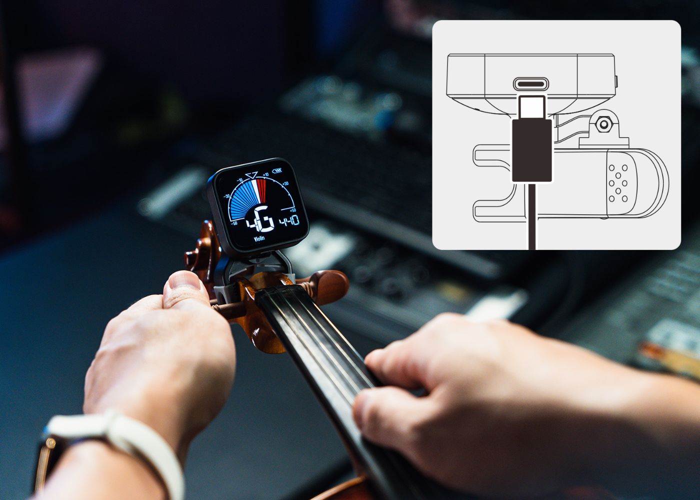 Cherub Violin family Clipon Tuner | Tuner, metronome, tone generator.