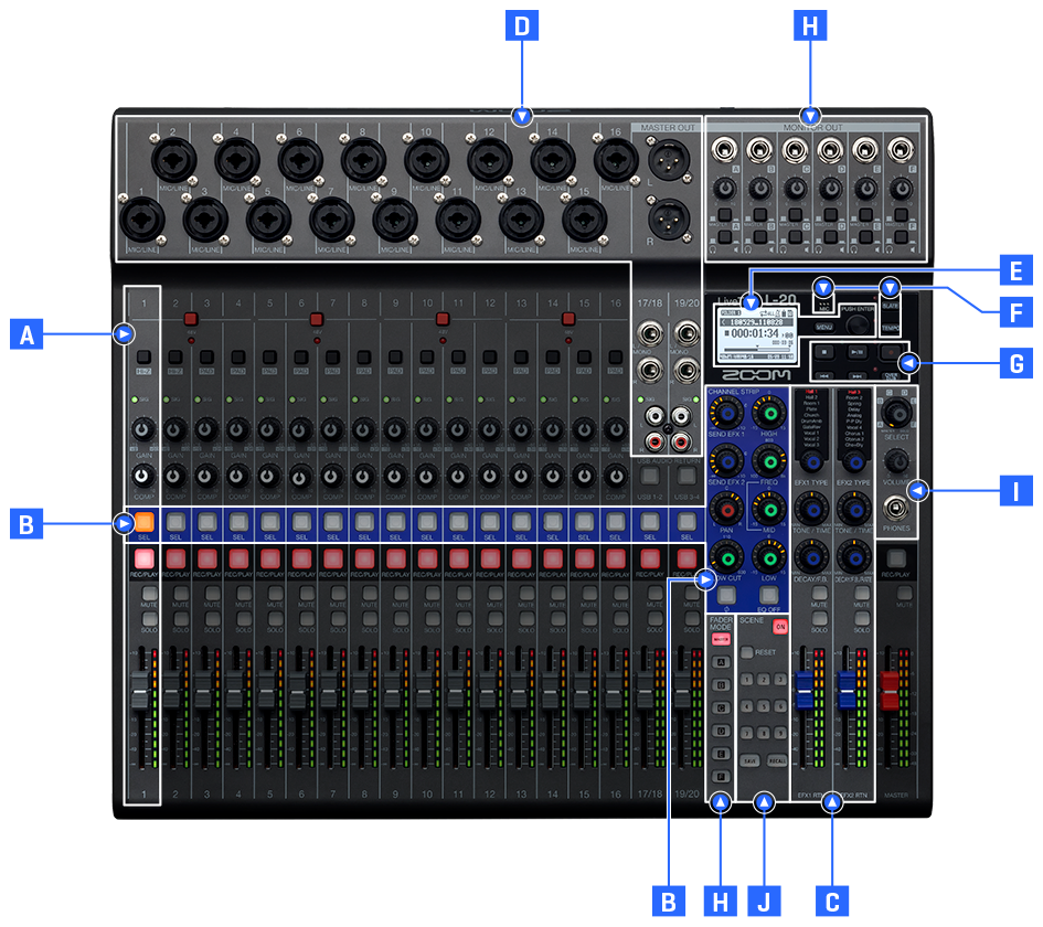 Zoom Livetrack 20 Channel Mixer/ Recorder/ Interface