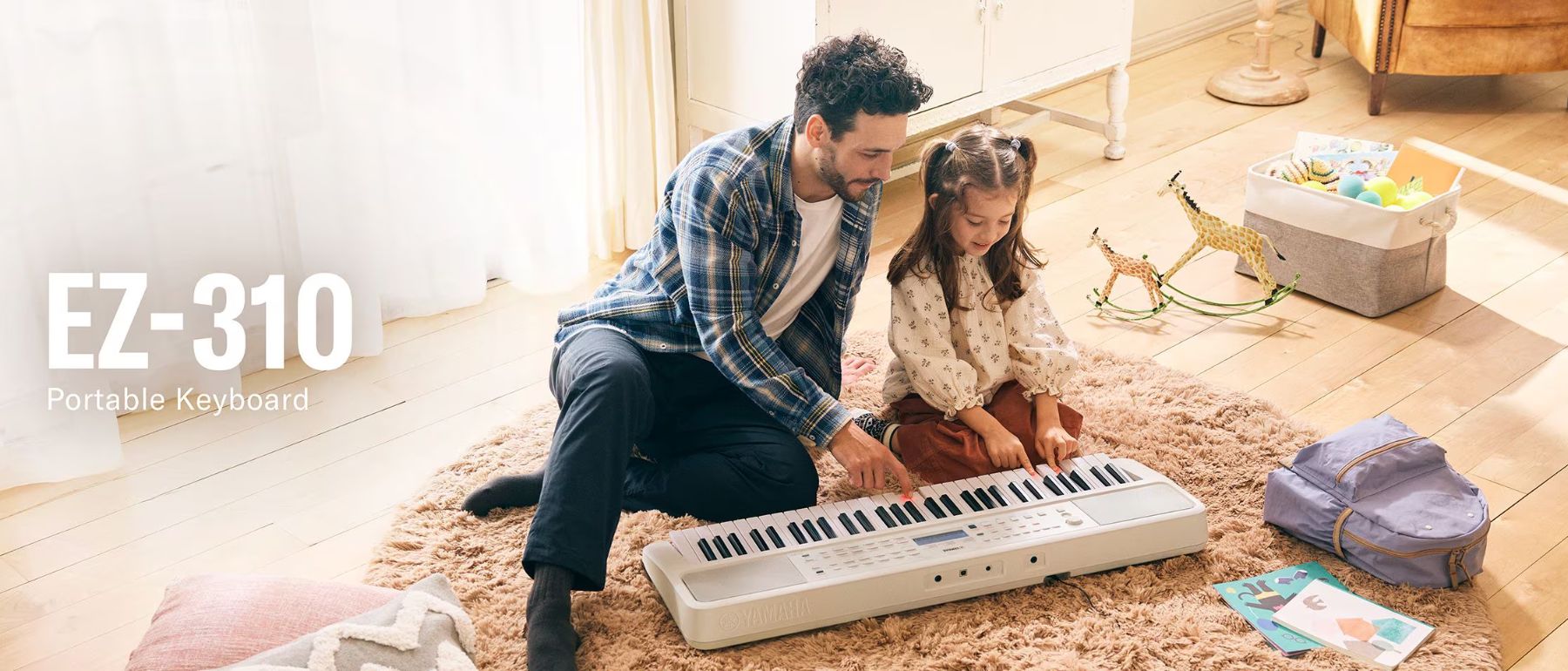 Yamaha PSR EZ-310 Home Keyboard with Light-up Keys | White