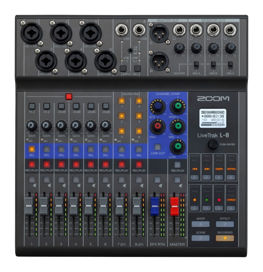 The Zoom L8 Mixer/Recorder