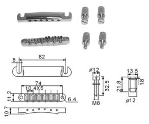 Dr. Parts EBR7 Tune-o-matic Bridge