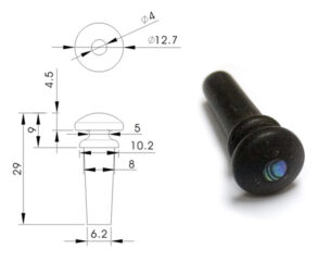 Dr. Parts EEP1 Ebony End Pins (6)