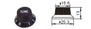 Dr. Parts PNB1-T Tone Knob | Black