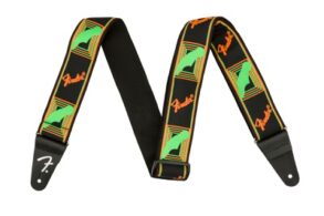 Fender Neon Monogram Guitar Strap | Green / Orange