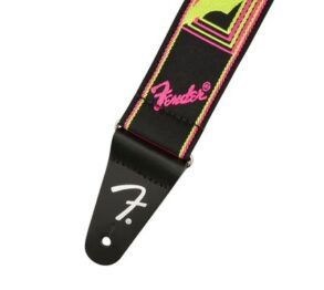 Fender Neon Monogram Guitar Strap | Yellow / Pink