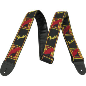 Fender Monogrammed Guitar Strap | Black/Yellow with Red