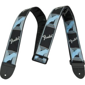 Fender Monogrammed Guitar Strap | Black/Light Grey/Blue