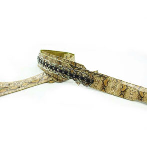 Oakman 03H Snakeskin Style Leather Strap with Rings | Yellow