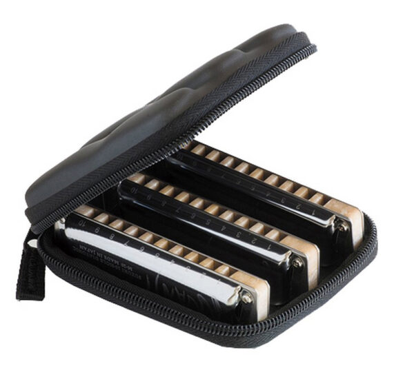 Suzuki Manji 3-key Harmonica Set with case | Keys C, G, A