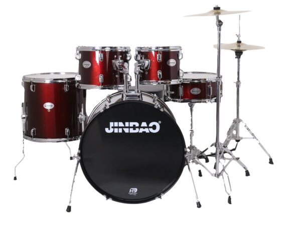 DXP 5 Piece Beginners Drum Kit with Stool and Cymbals | Wine Red