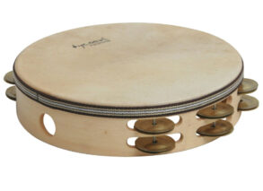 Tycoon Double Row Headed Wooden Tambourine | bright steel