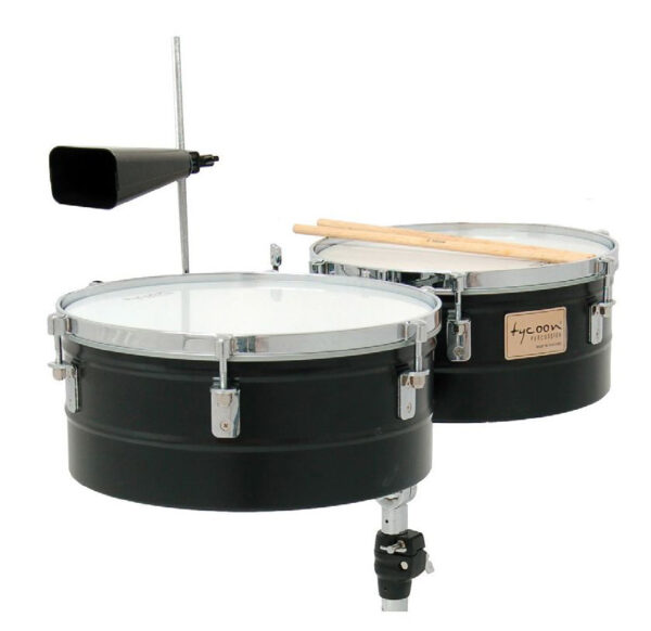 Tycoon Black Powder-coated Timbales 13-inch & 14-inch