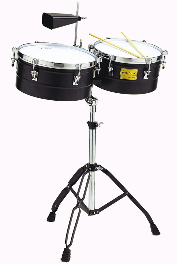 Tycoon Black Powder-coated Timbales 13-inch & 14-inch