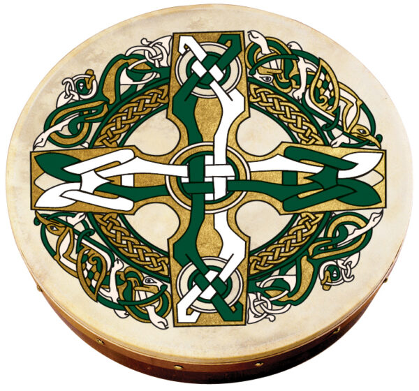 Waltons 12" Celtic Design Bodhran | Gaelic Cross