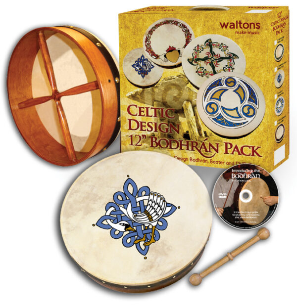 Waltons 12" Celtic Design Bodhran Pack | Children of Lir