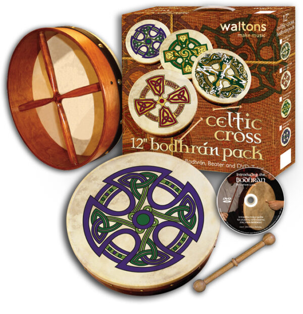 Waltons 12" Celtic Cross Bodhran Pack | Fanore Cross