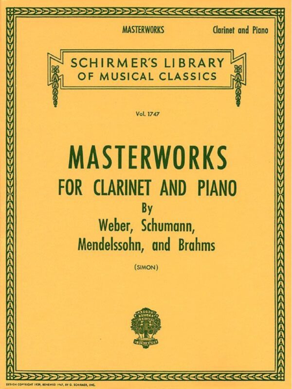 Masterworks for Clarinet and Piano | Intermediate Player