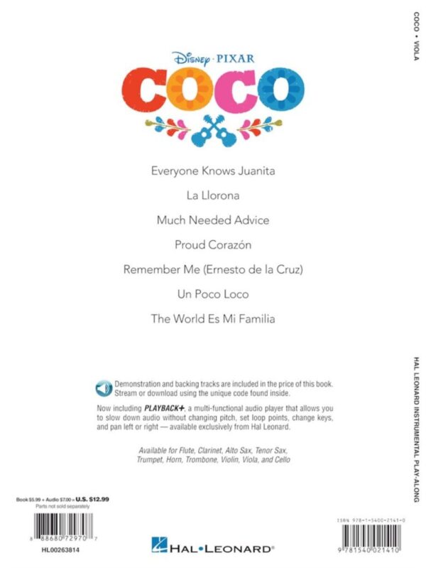 Coco | Instrumental Play Along | 7 Songs from the Film | Viola