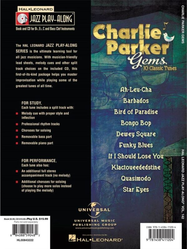 Charlie Parker Gems | Jazz Play Along | 10 Classics