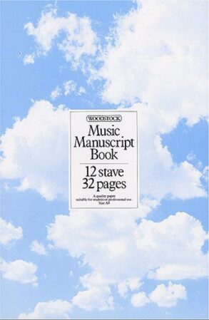 Woodstock Music Manuscript Book | 12 Staves, 32 pages, A4 Spiral Bound