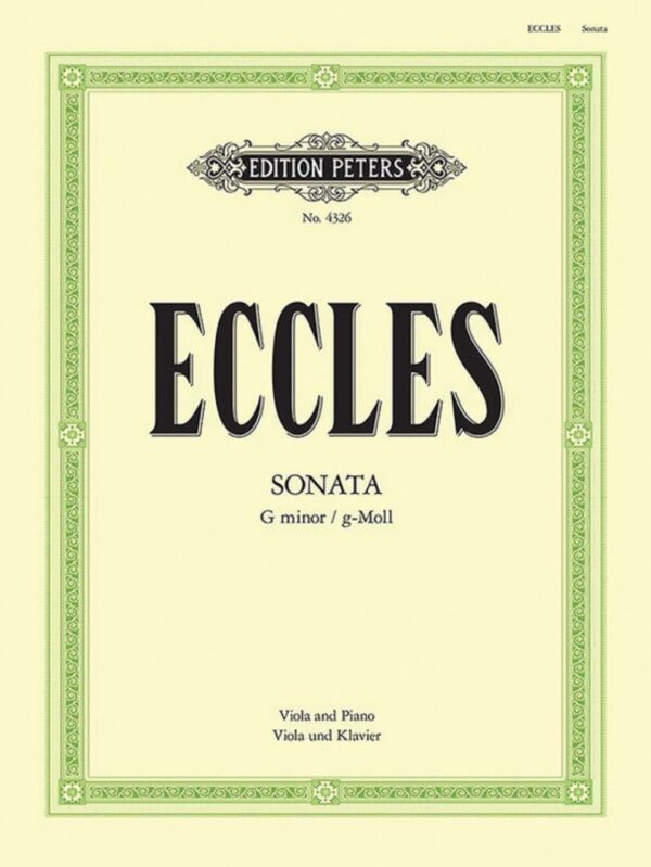 Henry Eccles | Viola Sonata in G Minor | Viola and Piano |Ed. Klengal