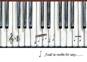 Little Snoring Gifts: 7x5 Greetings Card - Piano Keys Design