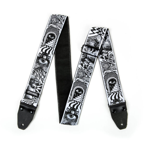 Dunlop I Love Dust Strap Skulls Black and White