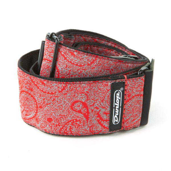 Dunlop Jacquard Red Paisley Strap