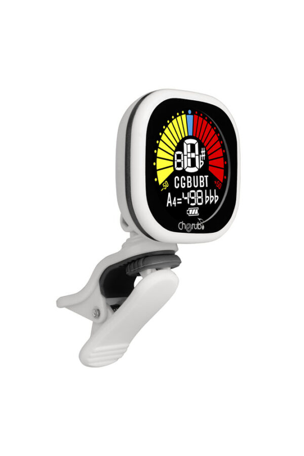 Cherub WST-675 Rechargeable Clip-on Chromatic Tuner | White