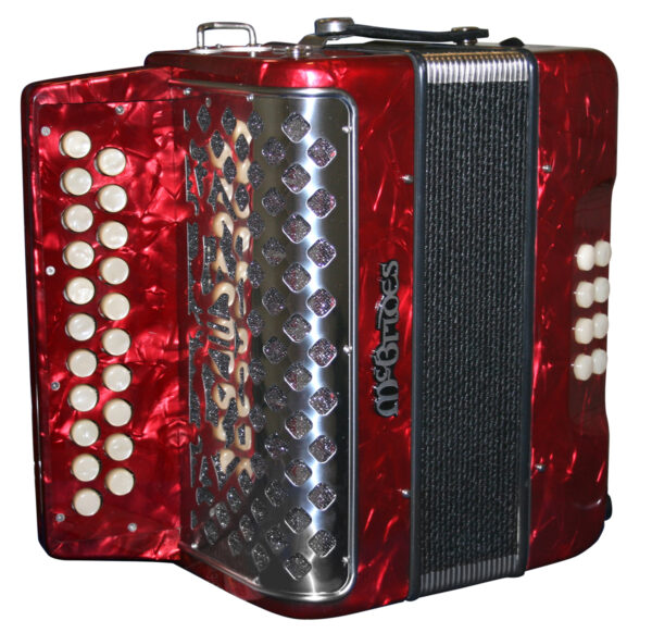 McBrides 2-Row, 21-Key B/C Button Accordion | Red