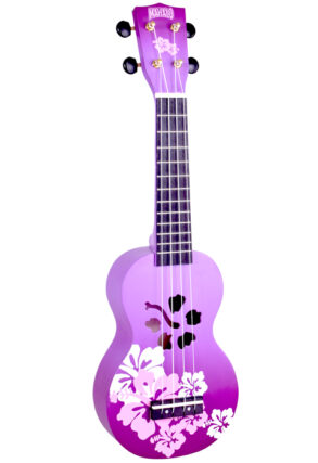 Mahalo Hibiscus Soprano Ukulele | Purple Burst