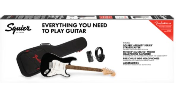 Squier Affinity Series Stratocaster Mustang Micro Pack | Black