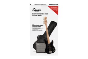 Squier Affinity Precision Bass | Rumble 15w Amp | Accssory Pack |Black