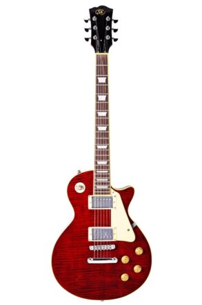 SX EF3D Single Cut Electric Guitar | Flame Maple Translucent Wine Red