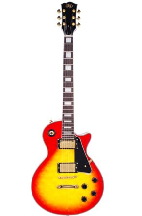 SX EH3 Single Cut Custom Style Guitar | Cherry Sunburst