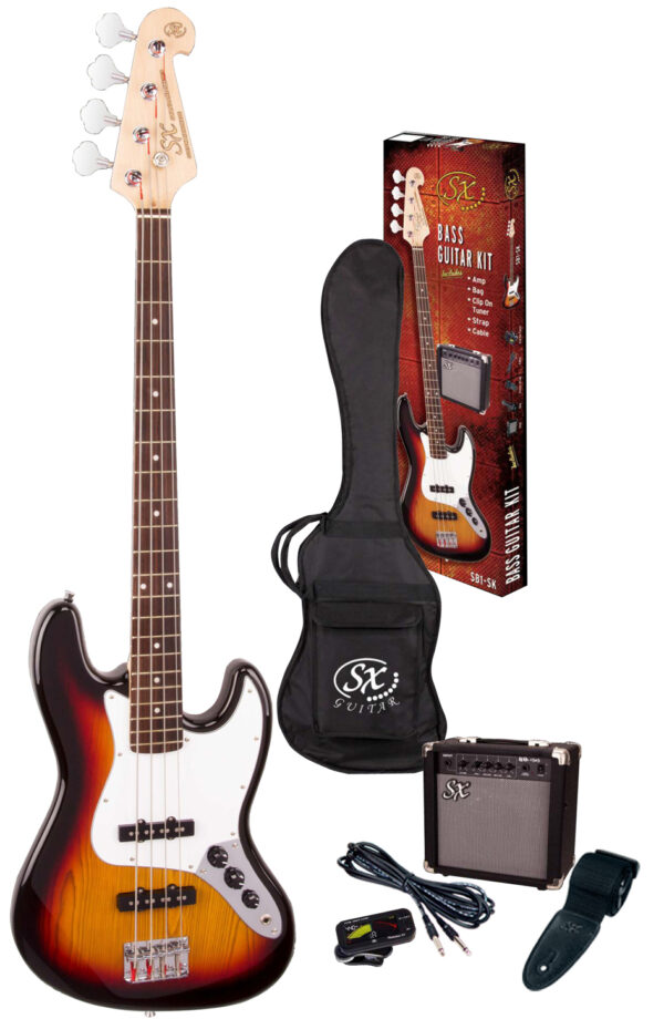 SX Jazz Bass Kit | 3 Tone Sunburst