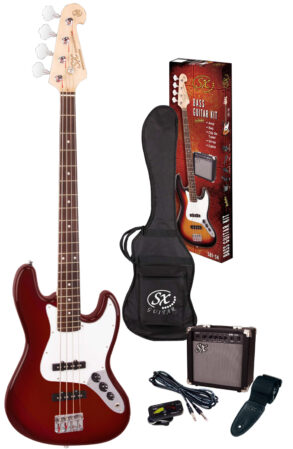 SX Jazz Bass Kit | Candy Apple Red