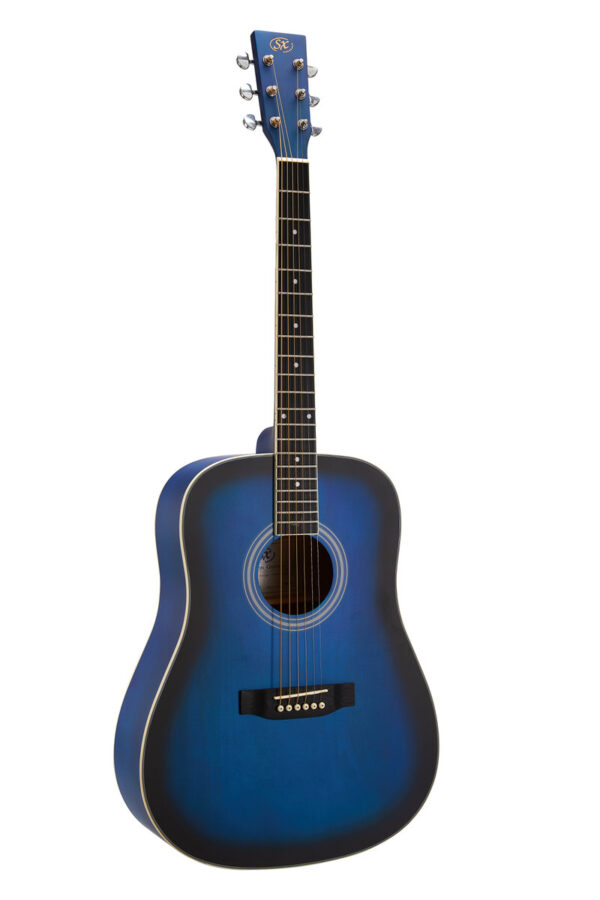 SX SD104 l Beginners Acoustic Guitar Kit | Bag, Tuner, Capo  +|Blue