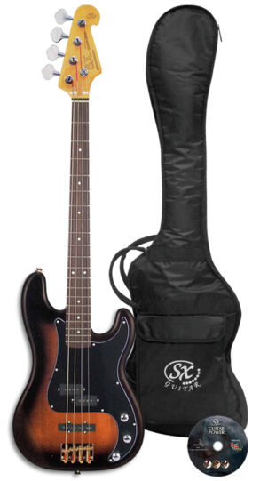 SX SPJ62 Jazz Bass Pack | 3-Tone Sunburst