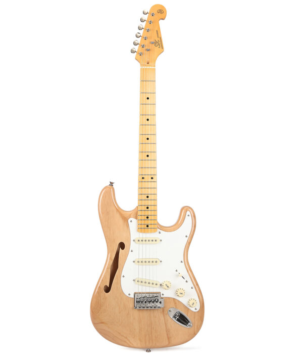 SX | Hollow Body Guitar | Strat type | Single F Hole | 3 Pickup | Nat