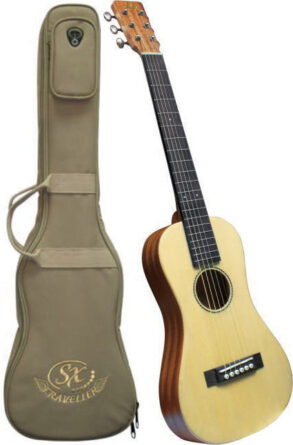 SX Travel Guitar with Cover | Natural