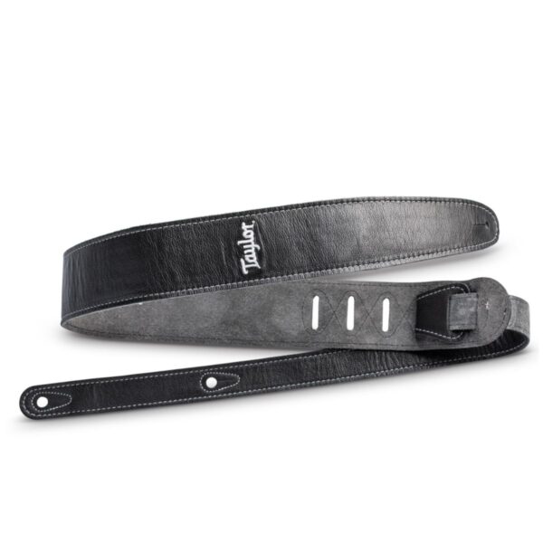 Taylor | Guitar Strap | Black Leather Suede Back | Black 2.5″