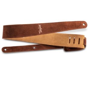 Taylor | Guitar Strap | Embroidered Suede | Chocolate Brown | 2.5″