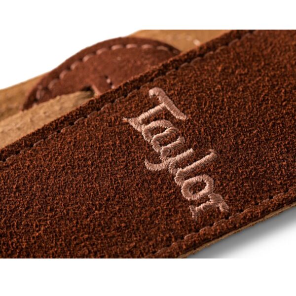 Taylor | Guitar Strap | Embroidered Suede | Chocolate Brown | 2.5″