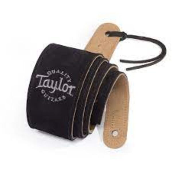 Taylor | Guitar Strap | Embroidered Suede | Black 2.5″