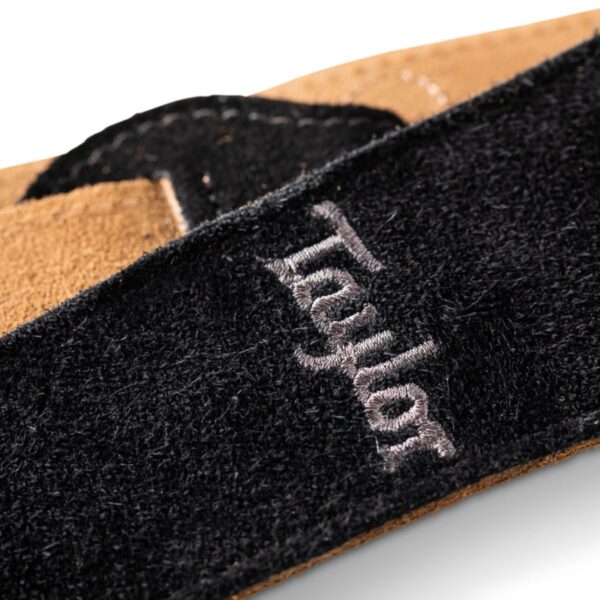 Taylor | Guitar Strap | Embroidered Suede | Black 2.5″