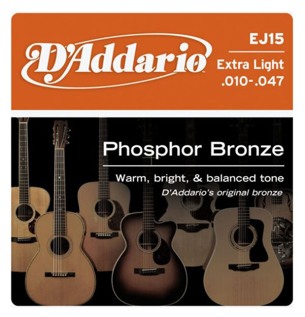 D’Addario Phosphor Bronze Acoustic Guitar String Set | Extra Light