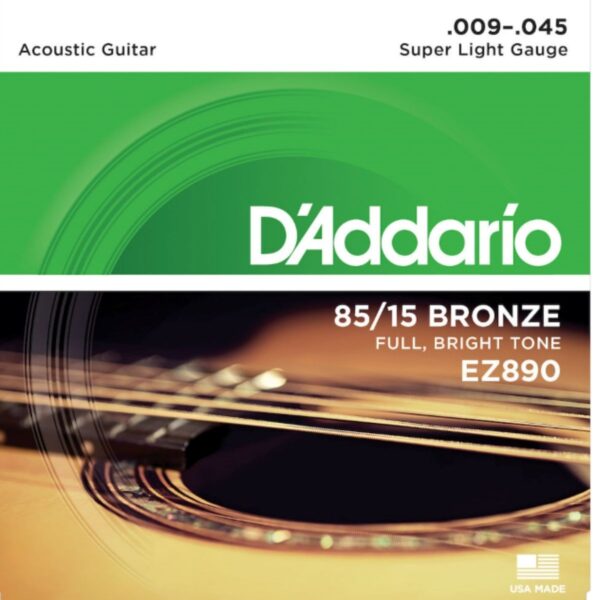 D’Addario EZ890 | 85/15 Bronze Acoustic Gtr Set | Super Light | 09-45