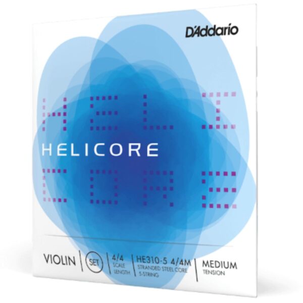 D’addario Helicore Violin String Set, 4/4 Scale, Medium Tension