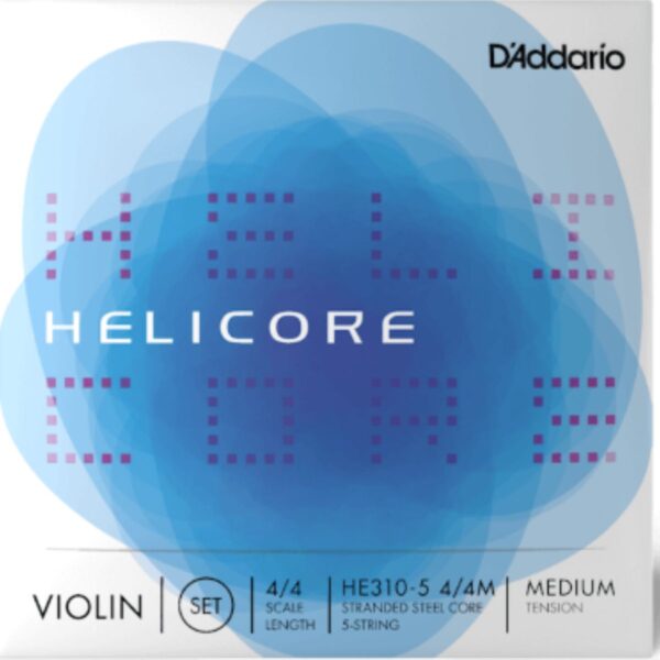 D’addario Helicore Violin String Set, 4/4 Scale, Medium Tension